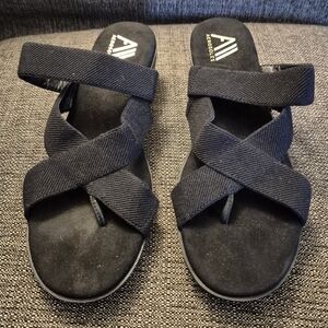 Aerosoles ILONA Black Wedge Sandals Size 10